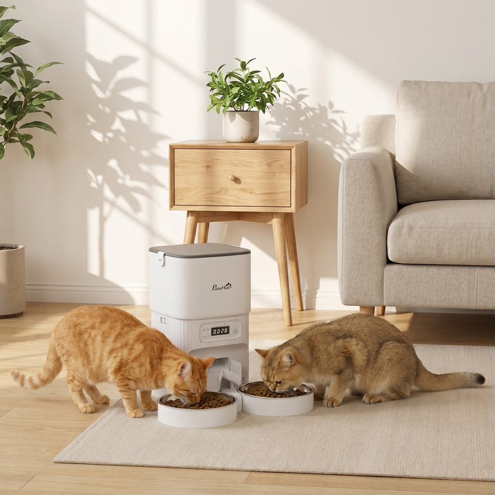 Automatic Cat Feeder Timed Portion Control Pet Food Dispenser with 2 S