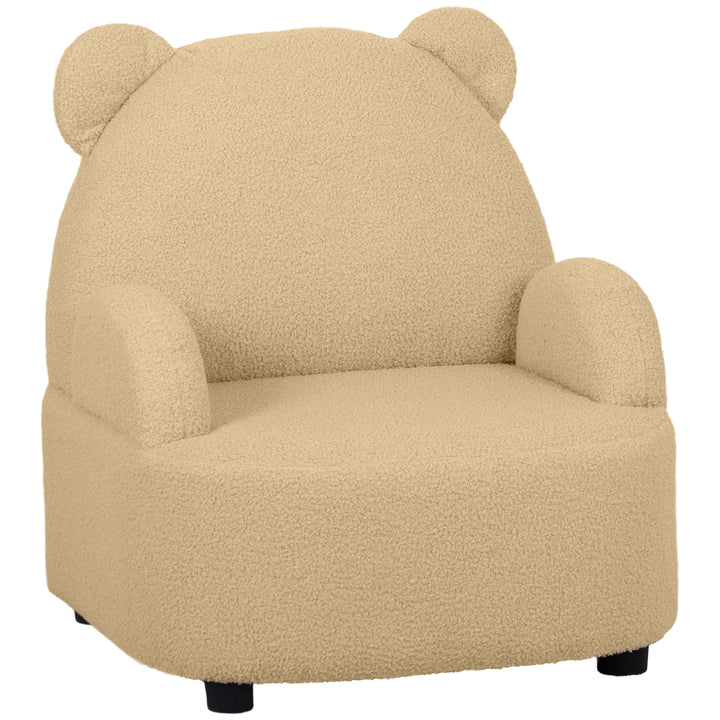 AIYAPLAY Kids Sofa Kids Armchair, Bear Shaped Toddler Chair for Bedroom Playroom Living Room, Aged 18 Months to 3 Years, Khaki | Aosom UK