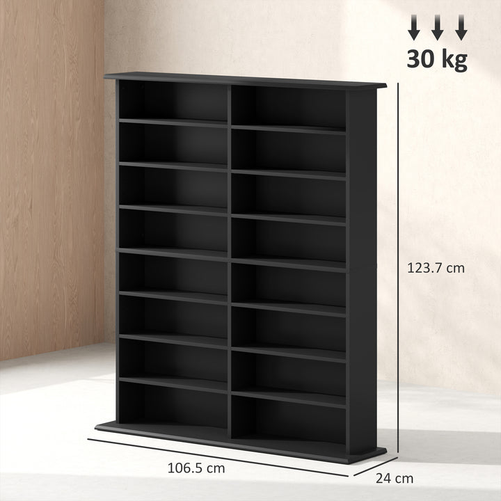 16-Compartment Media Shelf - Black