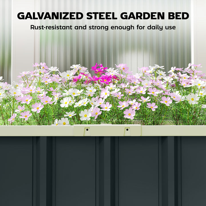 Galvanised Raised Garden Bed, 5 x 2 x 1 ft Metal Planter with Gloves a