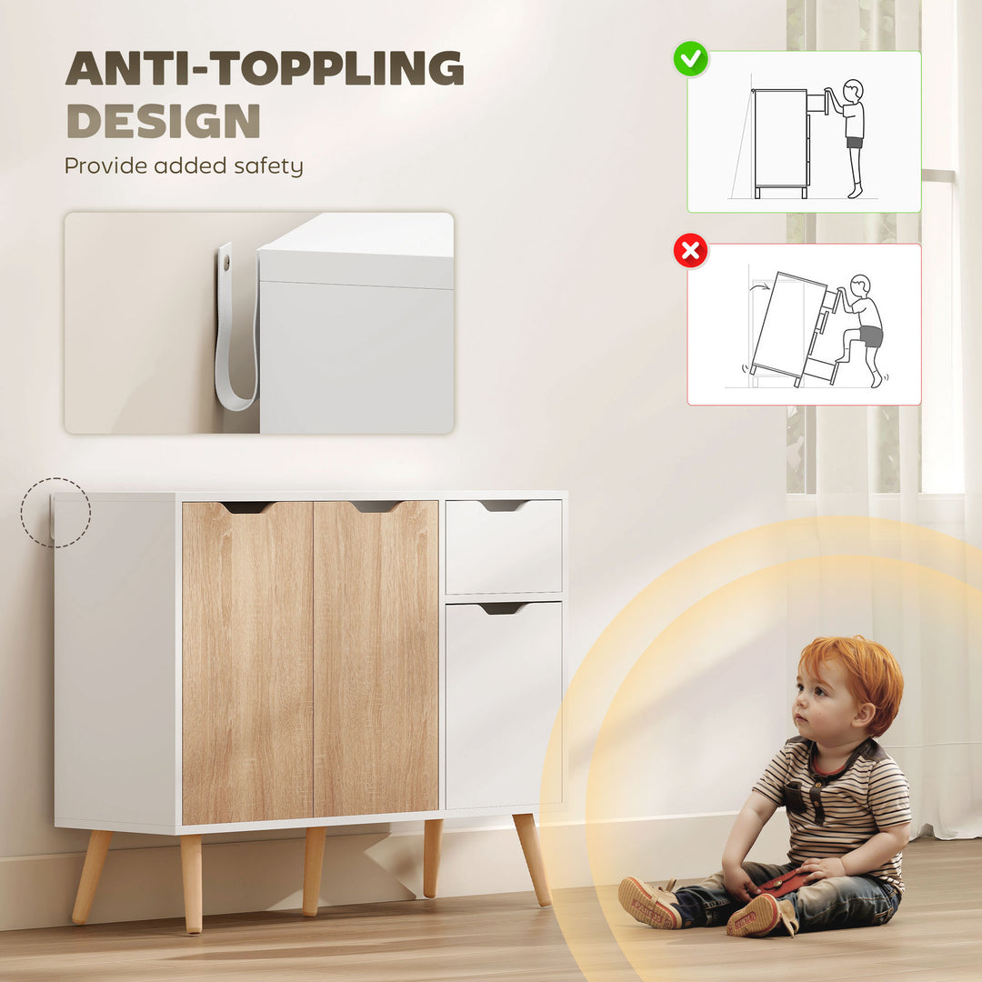 MCL Sideboard Floor Standing Storage Cabinet with Drawer for Bedroom, Living Room, Home Office, Natural