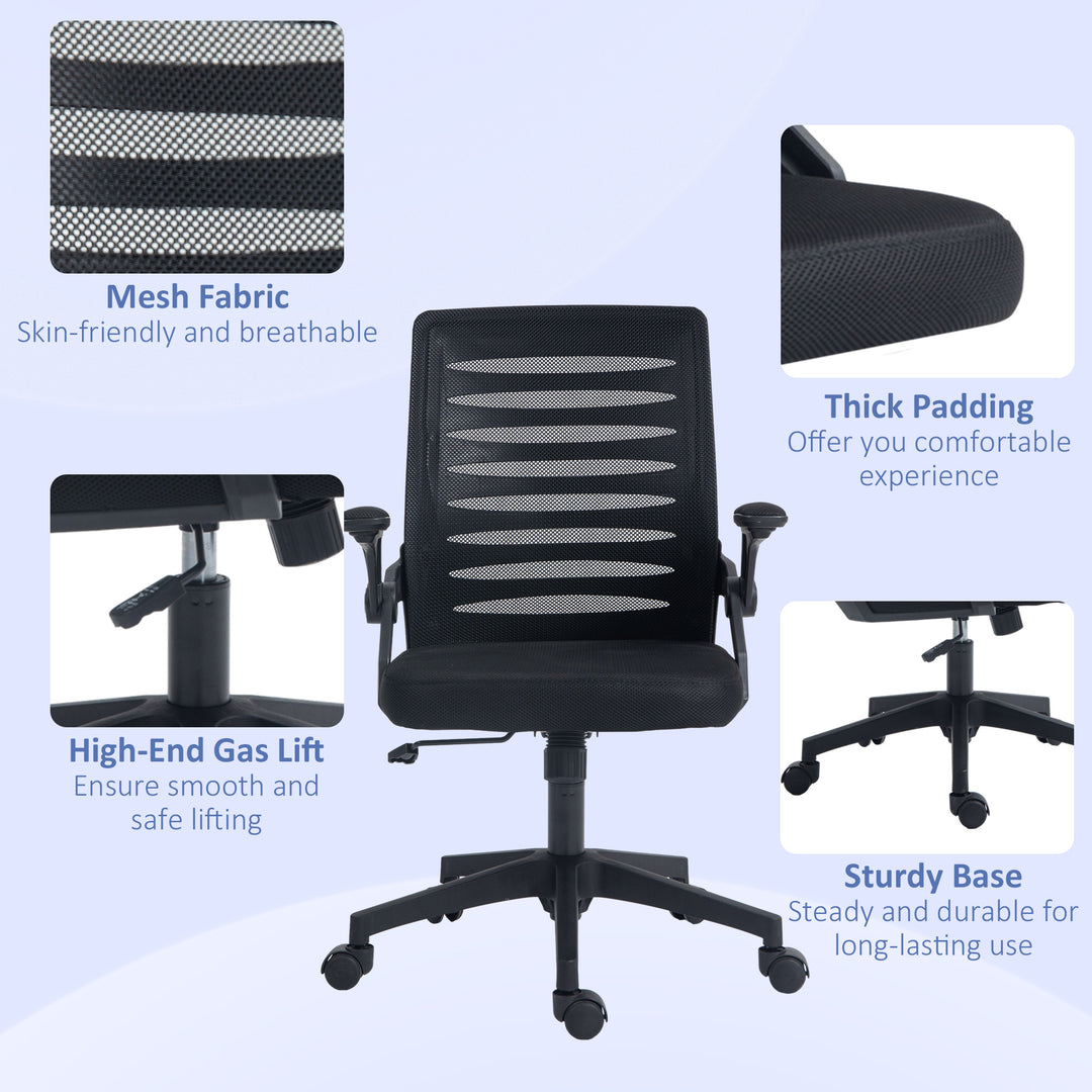 44-53.5cm Adjustable Height Work Chair, with Mesh Back - Black