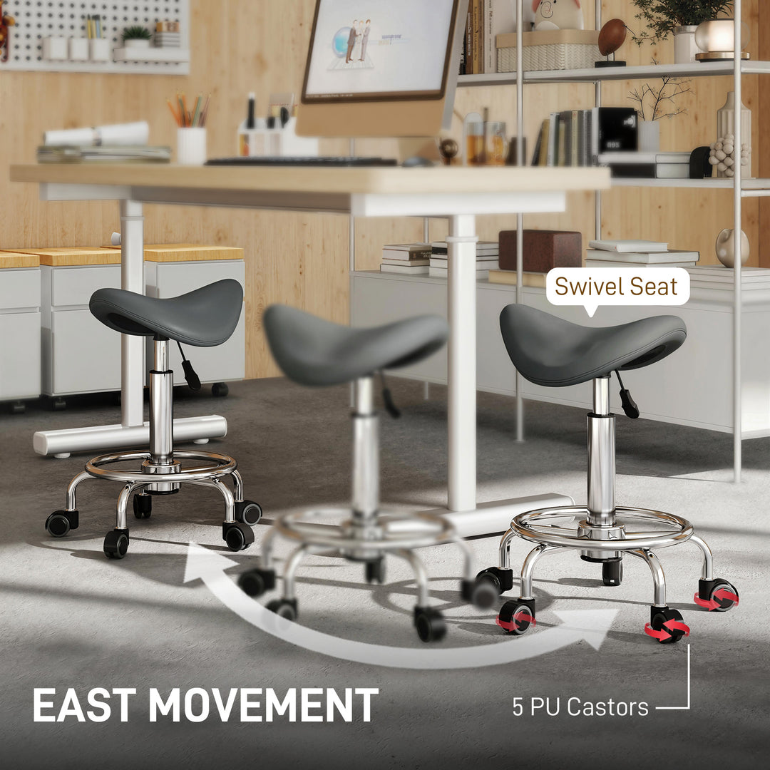 Salon Saddle Stool, Rolling Saddle Chair for Massage, Spa, Clinic, Bea