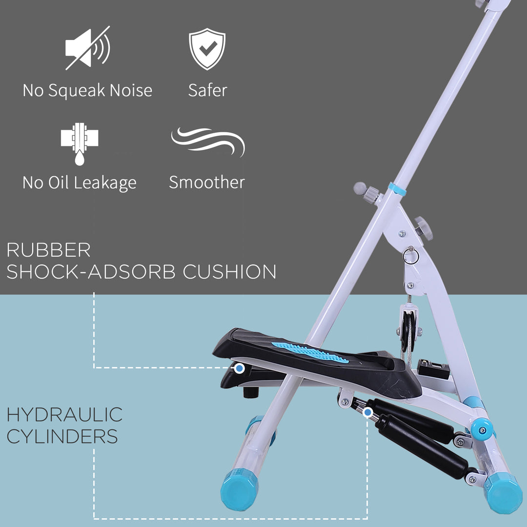 MCL Stepper w/ Handle Hand Grip Workout Fitness Machine For Fitness Aerobic Exercise Home Gym White