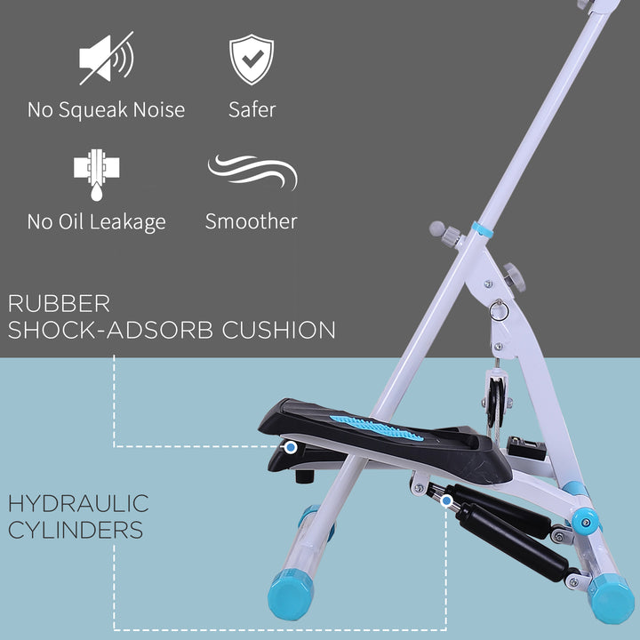 MCL Stepper w/ Handle Hand Grip Workout Fitness Machine For Fitness Aerobic Exercise Home Gym White