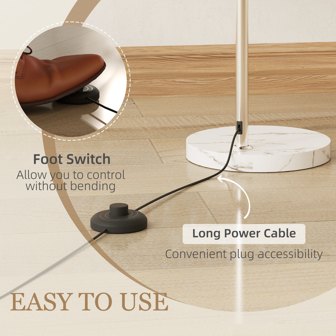 Floor Lamp for Living Room, Modern Standing Lamp with Shade &amp; Foot Swi