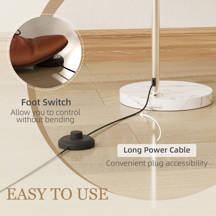 Floor Lamp for Living Room, Modern Standing Lamp with Shade &amp; Foot Swi