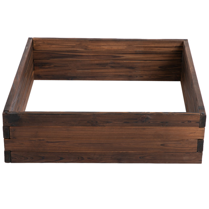 128L Wooden Raised Beds for Garden Planter Grow Containers For Outdoor Patio Plant Flower Vegetable 80L x 80W x 22.5H cm