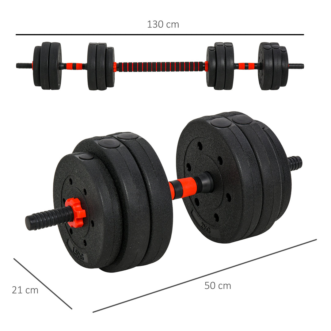 MCL 25kg 2 IN 1 Adjustable Dumbbells Weight Set, Dumbbell Hand Weight Barbell for Body Fitness, Lifting Training for Home, Office, Gym, Black