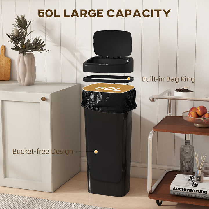 50L Stainless Steel Sensor Bin - Silver Tone