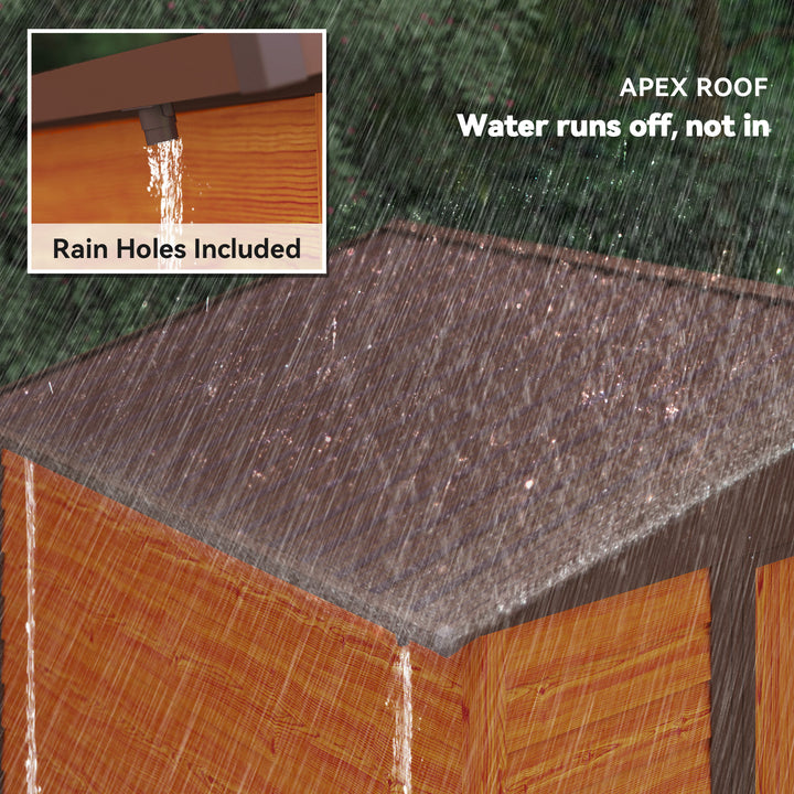 MCL 9 x 6ft Metal Garden Shed, House Hut Gardening Tool Storage with Ventilations, Sliding Door, Sloped Roof for Garden, Patio, Brown