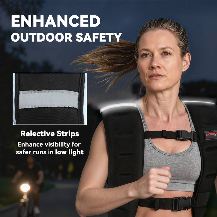 Weighted Vest, 10 kg Weight Vest with Adjustable Straps, Reflective St