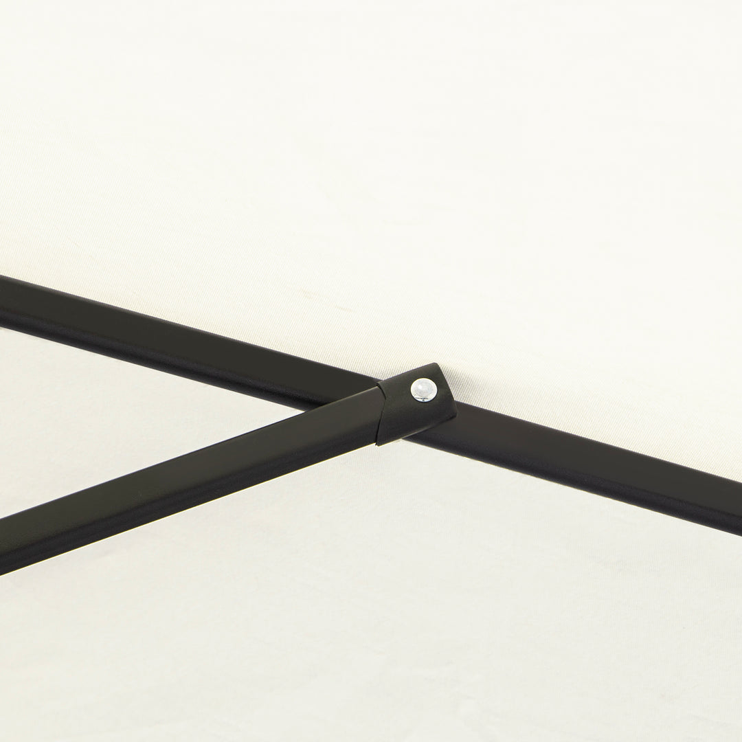 MCL2.6M Garden Parasol Umbrella with Tilt and Crank, Outdoor Sun Parasol Sunshade Shelter with Aluminium Frame, Cream White