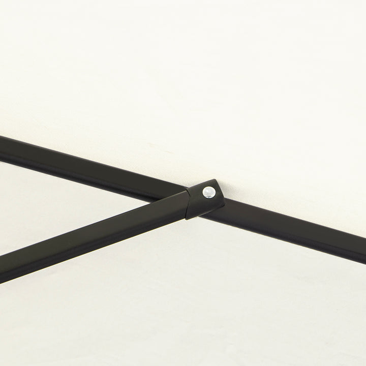 MCL2.6M Garden Parasol Umbrella with Tilt and Crank, Outdoor Sun Parasol Sunshade Shelter with Aluminium Frame, Cream White