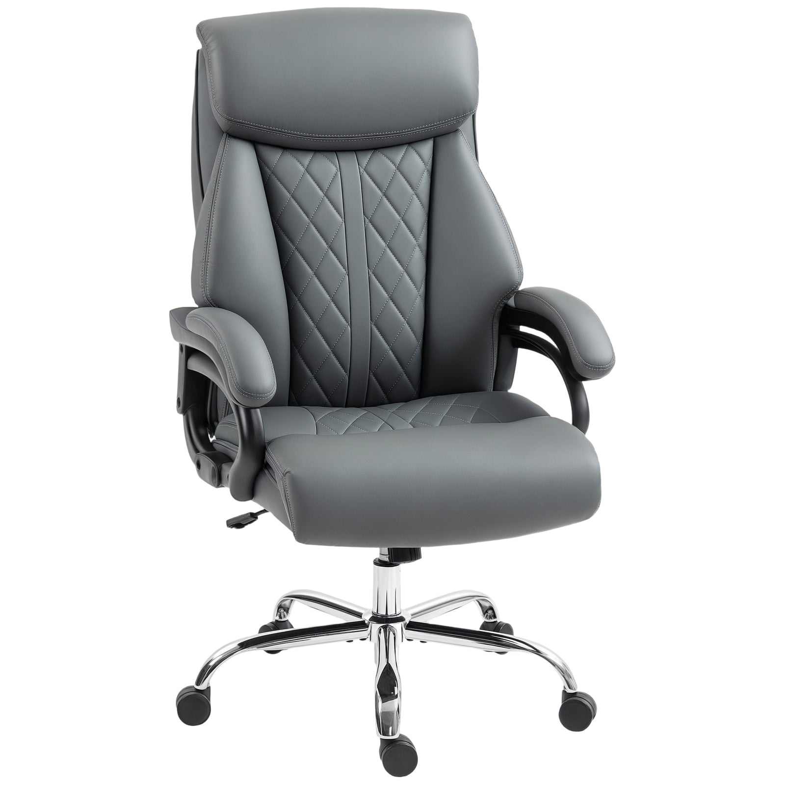 Super Padded Faux Leather Office Chair - Charcoal Grey