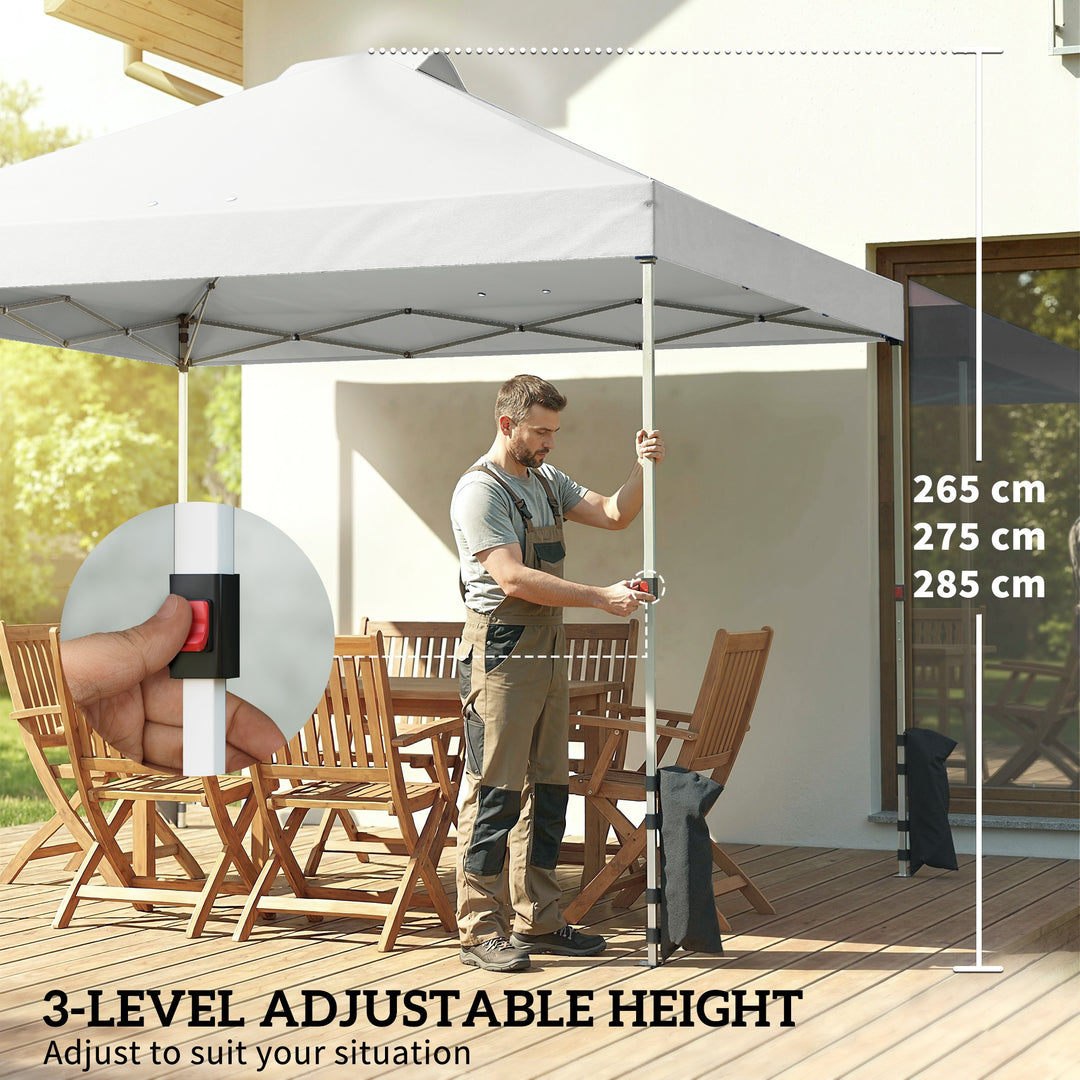 Pop Up Gazebo Waterproof Height Adjustable Canopy with 3 Sidewalls Whe