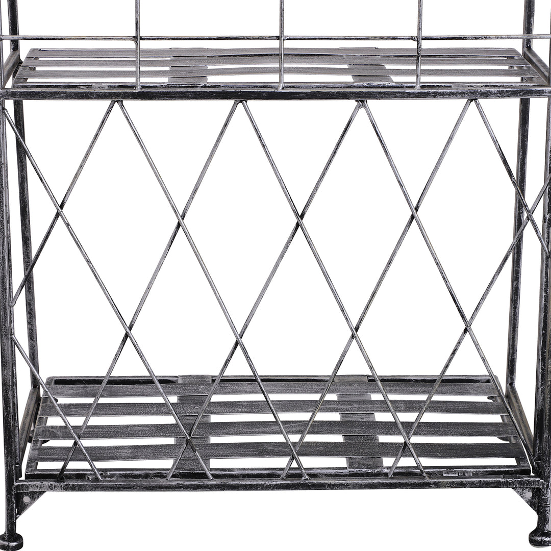 3 Tier Plant Stand Indoor Outdoor, Metal Plant Shelf Flower Display Rack for Potted Plants Garden Balcony Decor, 44 x 25 x 96 cm