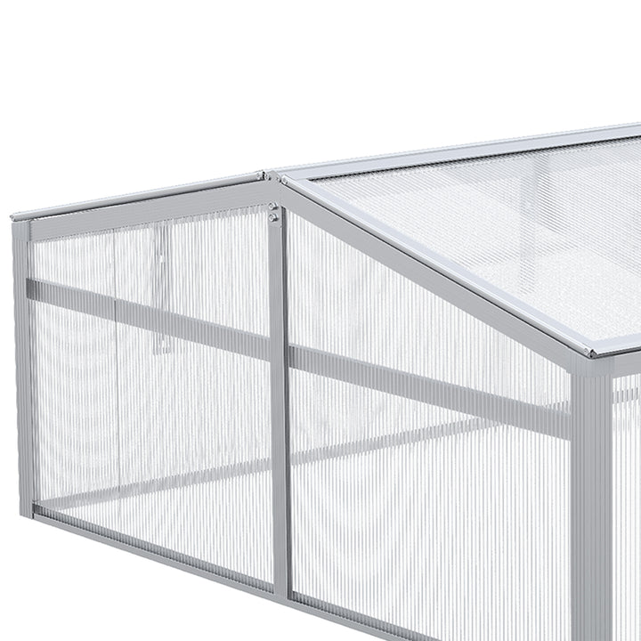 Outsunny Polycarbonate Greenhouse, Aluminium Frame, Grow House for Flowers Vegetables, 100 x 100 x 48 cm
