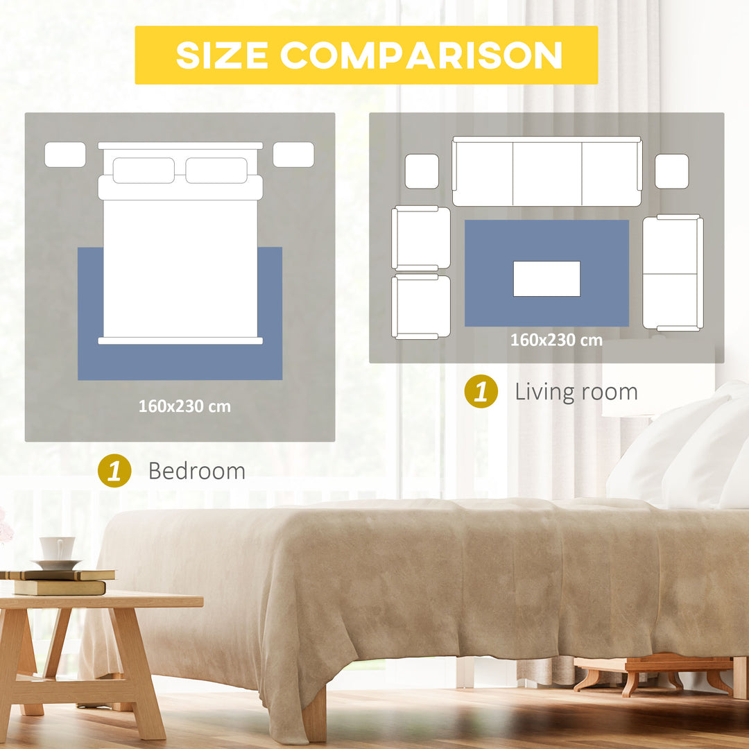 MCL Blue Geometric Rug, Modern Area Rugs Large Carpet for Living Room, Bedroom, Dining Room, 160x230 cm