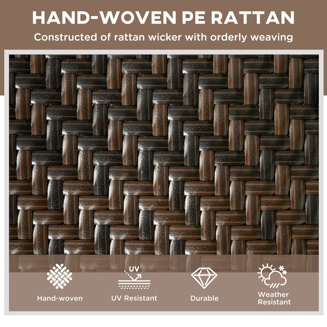 Rattan Sun Lounger, with Five-Position Back - Brown/Black