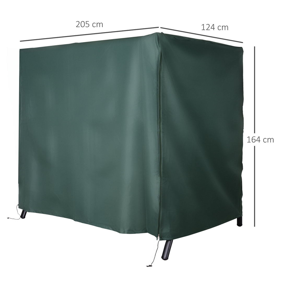 205 x 124cm Three-Seater Swing Chair Protective Cover Deep Green