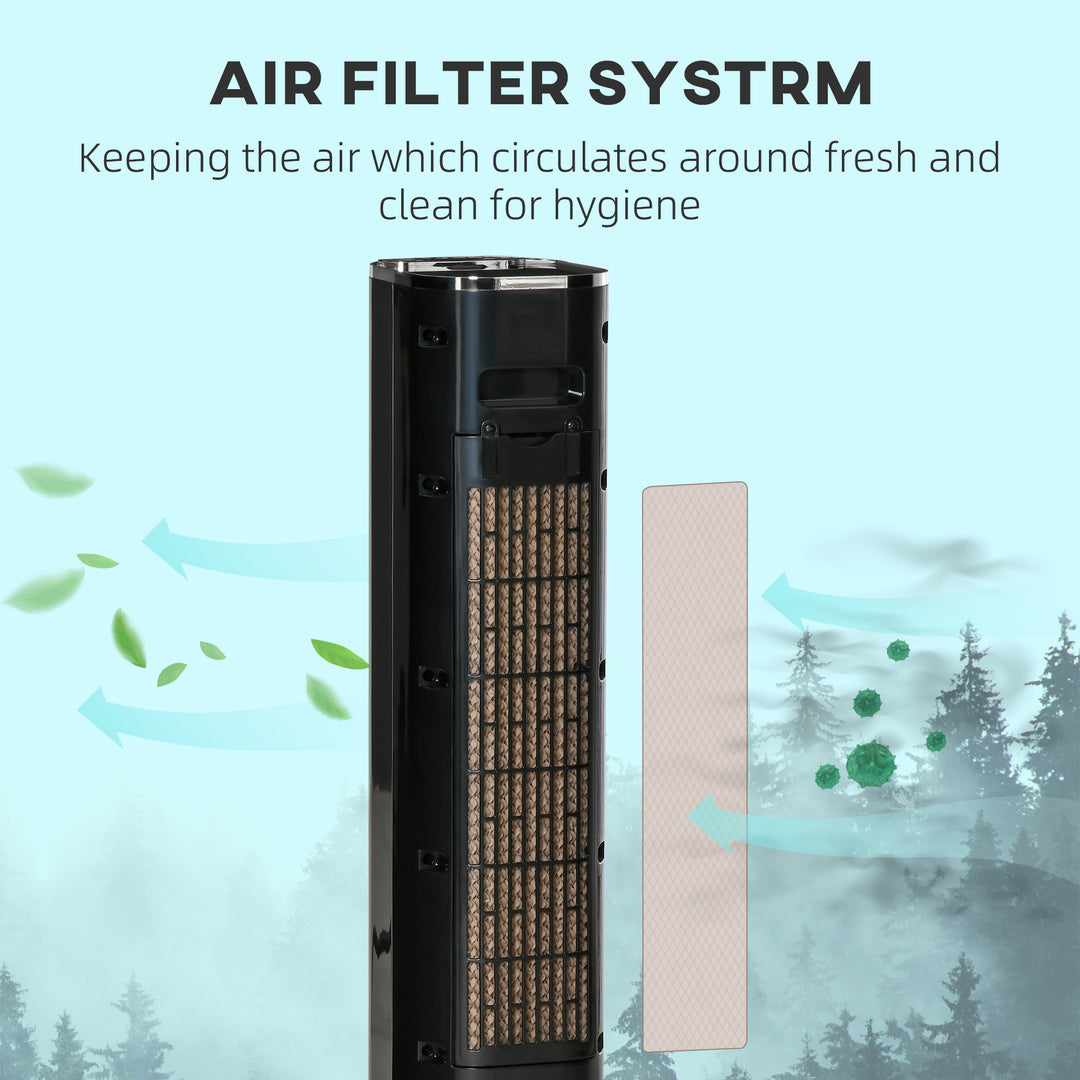 Nine Setting Tower Fan Humidifier, with Ice Boxes - Black