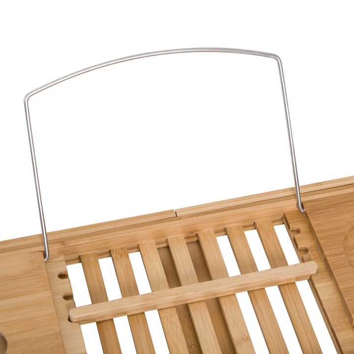 MCL Extendable Bamboo Bathtub Shelf Rack Bath Caddy Tray Bathroom Storage