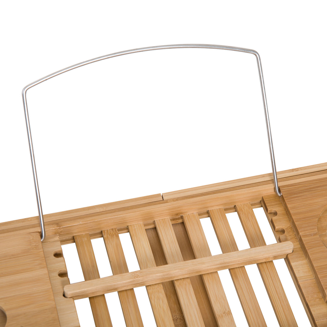Extendable Bamboo Bathtub Shelf Rack Bath Caddy Tray Bathroom Storage