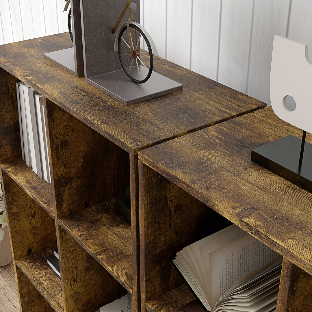 6-Cube Bookshelf - Rustic Brown