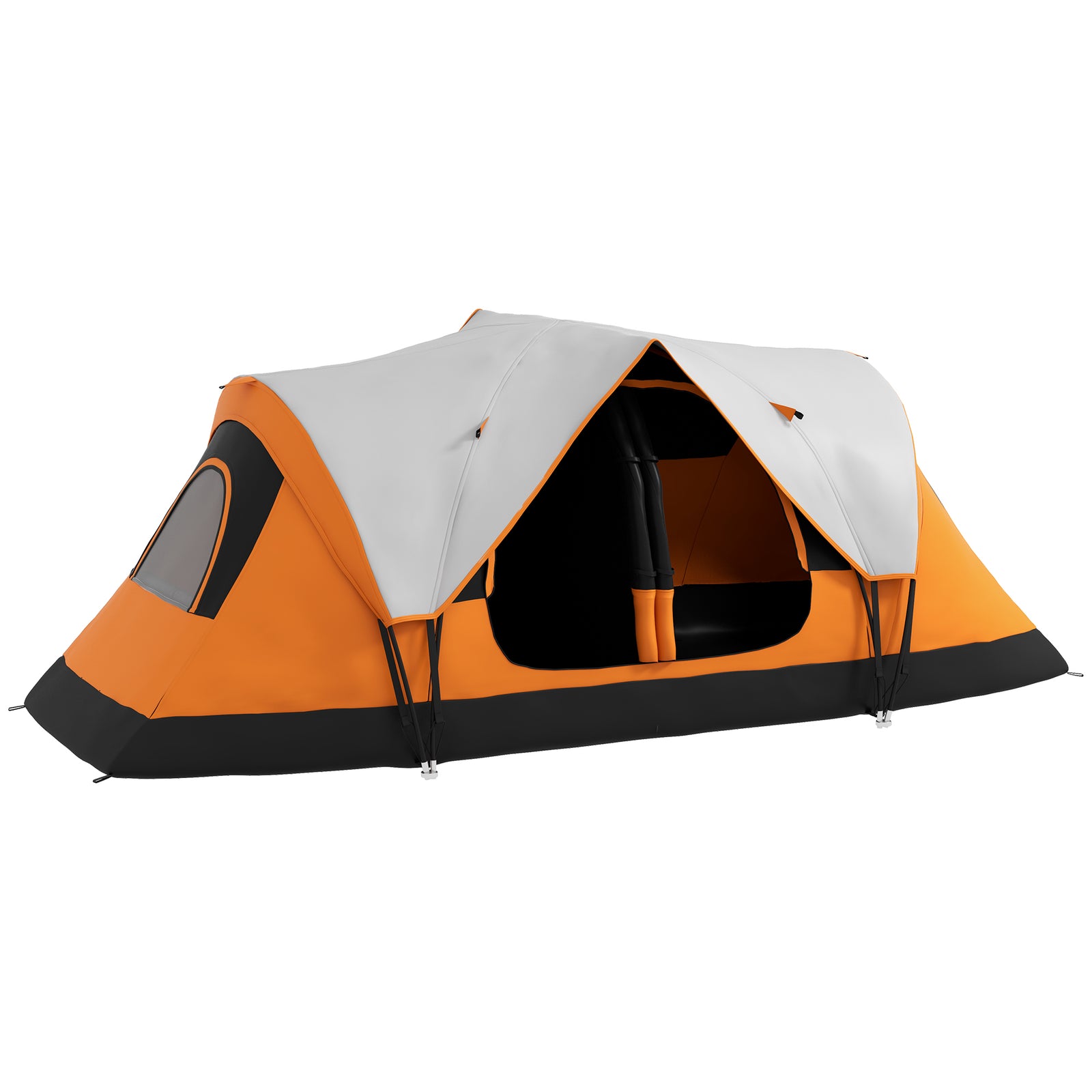Six-Man Tent, with Two Rooms, Small Rainfly and Accessories - Orange