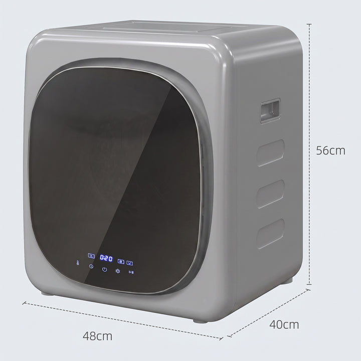 2.5kg Vented Tumble Dryer with Smart Mode, 800W Compact Tumble Dryer w