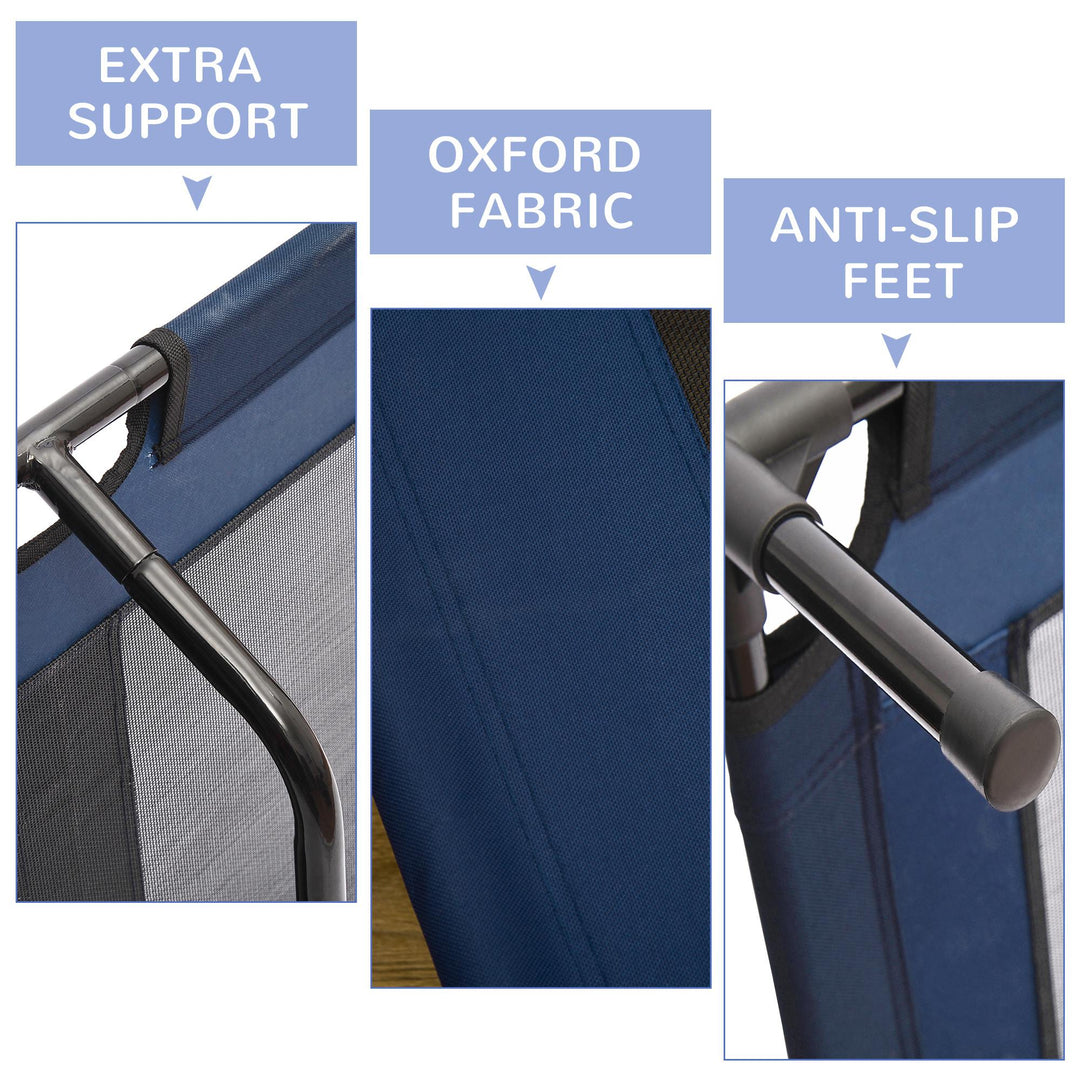 MCL Raised Dog Bed Cat Elevated Lifted Puppy Pet Elevated Cot Portable Camping Basket – Blue (Large)