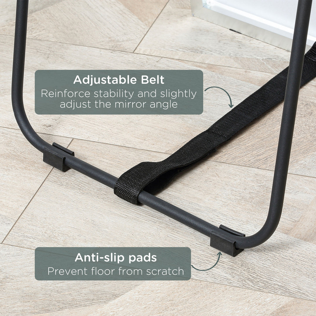 MCL Full Length Mirror Wall-Mounted, 160 x 40 cm Freestanding Rectangle Dressing Mirror for Bedroom, Living Room, Silver Frame