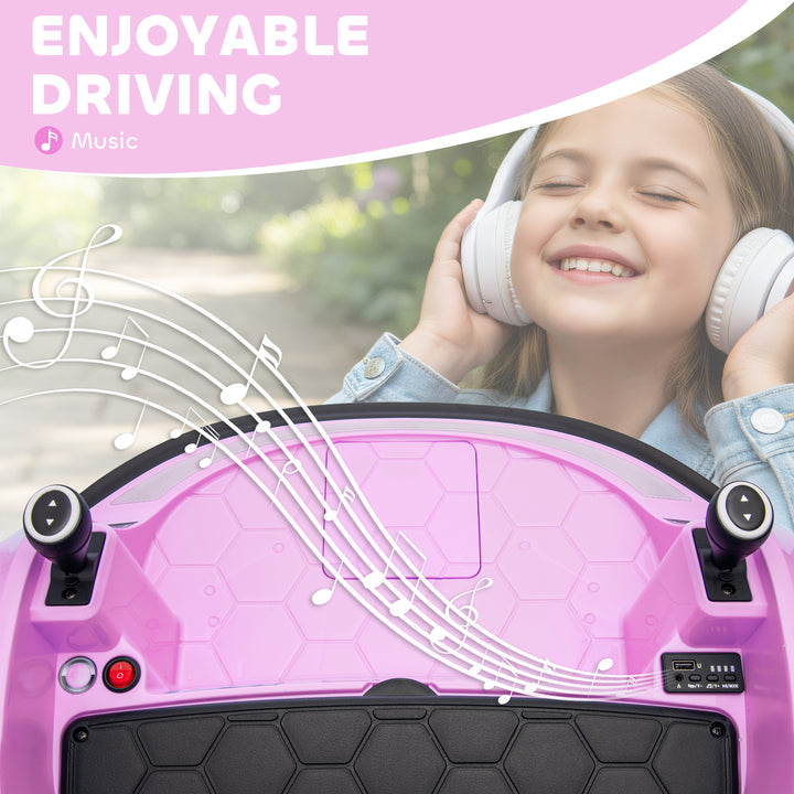360° Rotation Kids Bumper Car, 12V Waltz Car with Remote Control, Dual