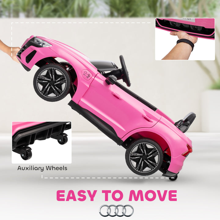 Audi Licensed 12V Kids Electric Ride-On, with Remote Control, Suspension System, Lights, Music, Motor - Pink