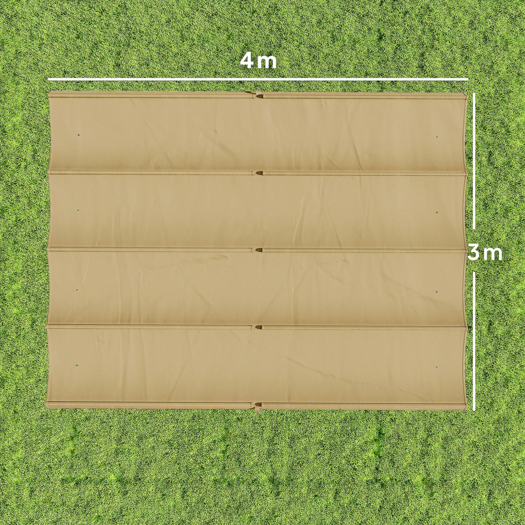 Retractable Pergola Canopy Only, 3.92 x 3.5 m, UV30+ Replacement Canopy Cover for 4 x 3 m Pergola