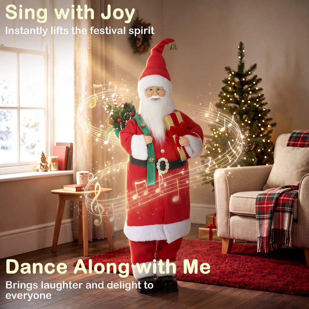 4ft Singing Dancing Santa Claus, Standing Christmas Animated Santa - view 4