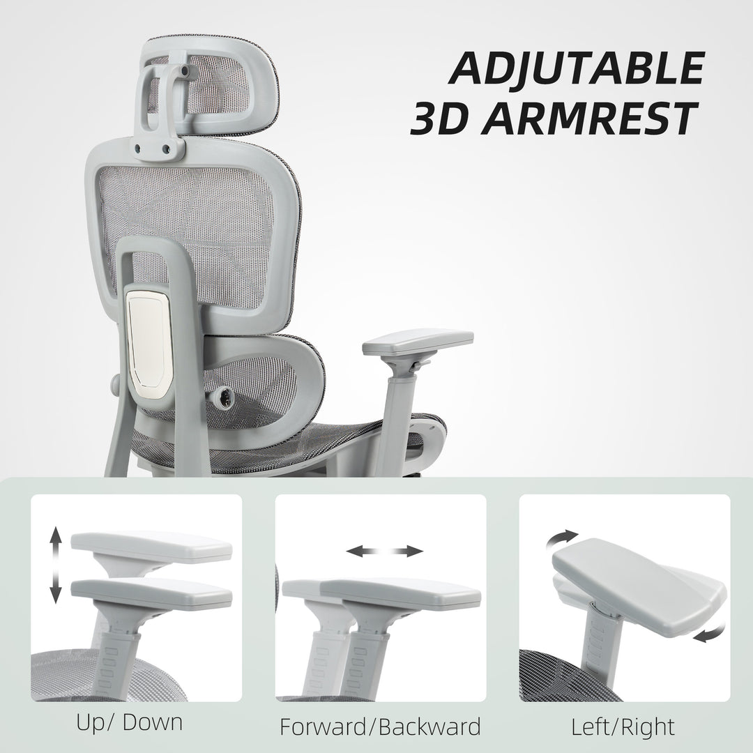Multi-Adjustable Mesh Office Chair - Grey