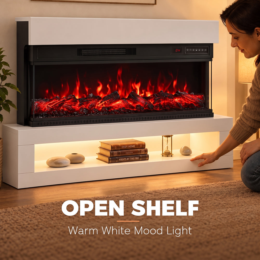 3-Sided Electric Fireplace, Freestanding/Wall Mounted Electric Fire - view 5