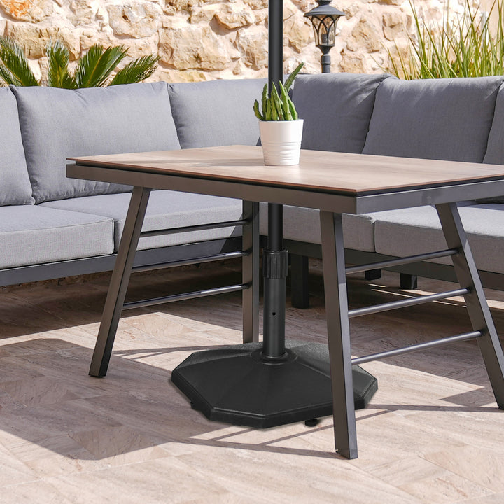 18kg Patio Parasol Base, Garden Concrete Umbrella Base, Outdoor Umbrella Stand Holder for Parasol Poles 34mm, 38mm and 48mm, Black