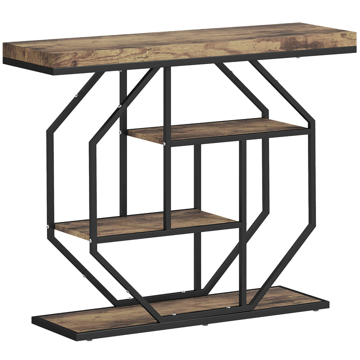 4-Tier Industrial Console Table