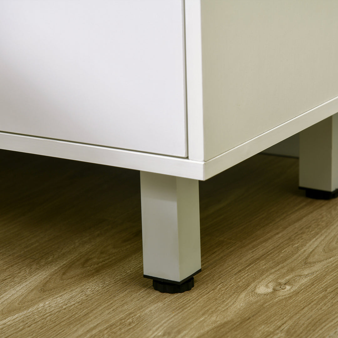 MCL Kitchen Cupboard, Modern Kitchen Storage Cabinet with Shelves and Drawer, Free Standing Kitchen Units, 166 cm, White