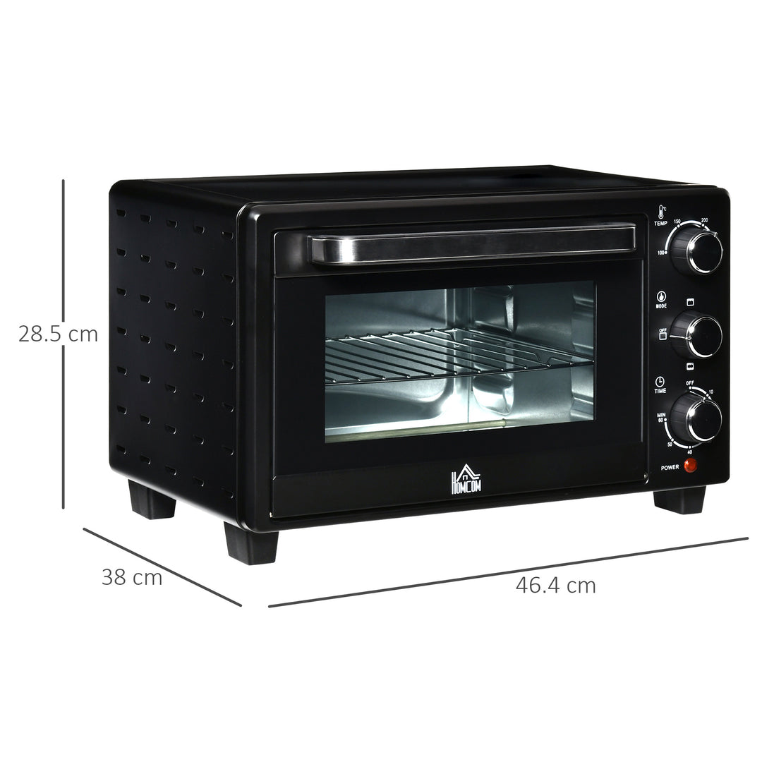 21L Mini Countertop Oven, 100°C-230°C Adjustable Temp - Black