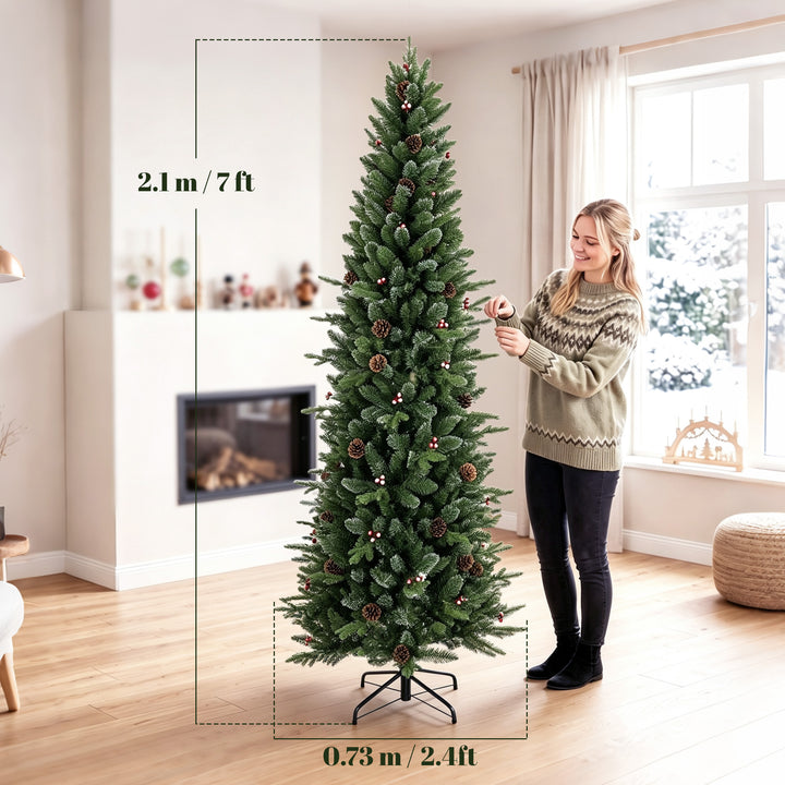 Slim Gracious Pine Xmas Tree, 7ft/210cm Artificial Christmas Tree - view 3