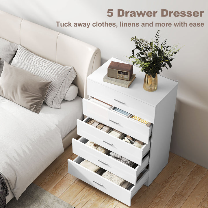 High Gloss 3 Piece Trio Bedroom Furniture Set Wardrobe + Chest Of Drawer + Bedside White