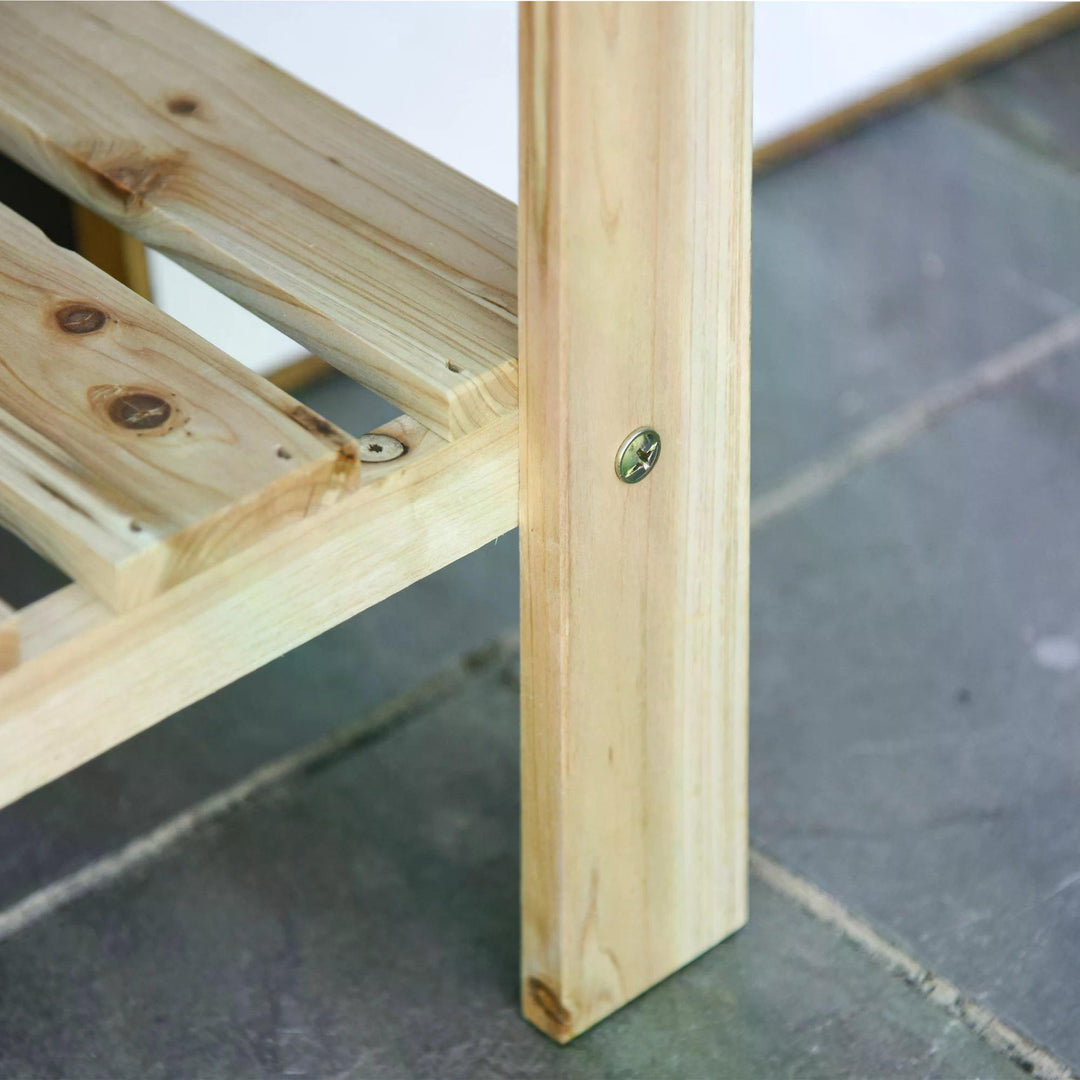 MCL Wooden Raised Plant Stand Outdoor Flower Bed Box with Clapboard 100 x 40 x 84cm