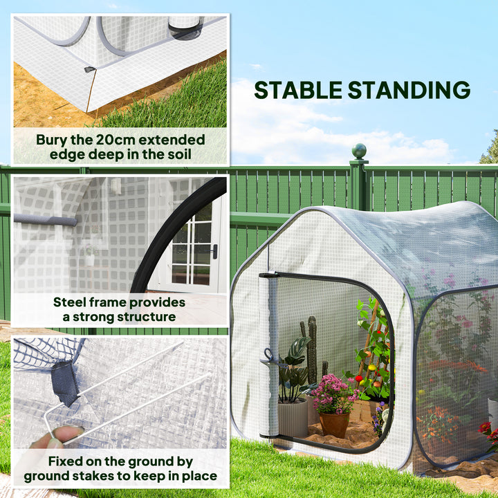 150 x 148cm Pop-Up Greenhouse - White