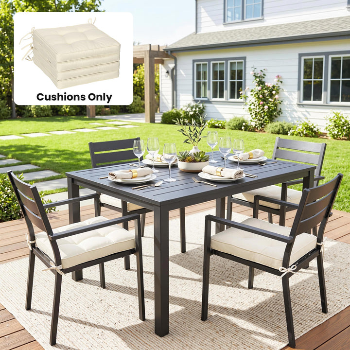 Set of 4 Garden Seat Cushion with Ties, 42 x 42cm Replacement Dining C