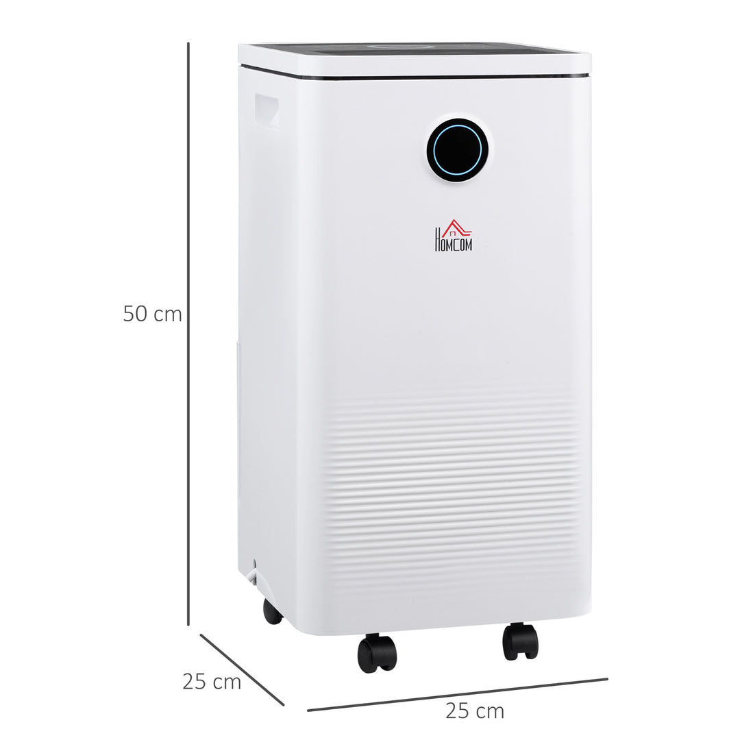 HOMCOM 10L/Day 2500ML Portable Quiet Dehumidifier with WiFi Smart App Control, Electric Moisture Air Dehumidifier for Home Laundry Basement