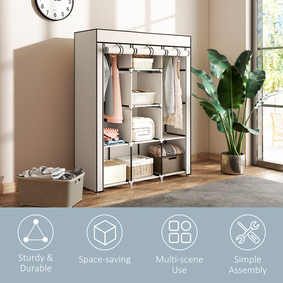 MCL Fabric Wardrobe, with Rails and Shelves - Cream White